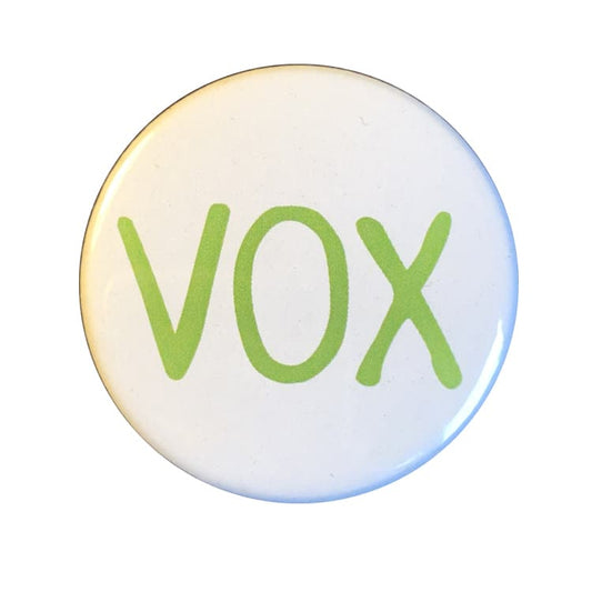 Chapa Politica - Vox Letras Verde